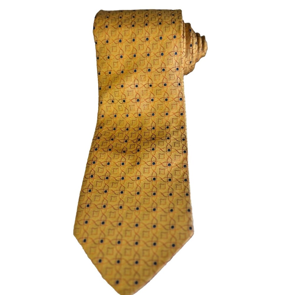 Frangi Neck Tie Gold  Silk 3.5 Inch Made Italy
